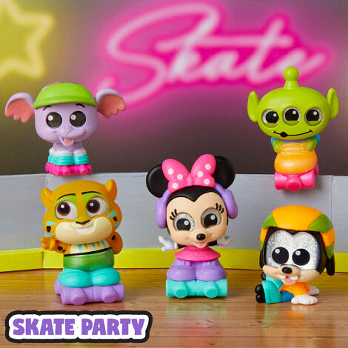 Doorables Coffret 4 mini-figurines DISNEY, Let's Party Multi Peek, Modele aléatoire a collectionner, Des 5 ans