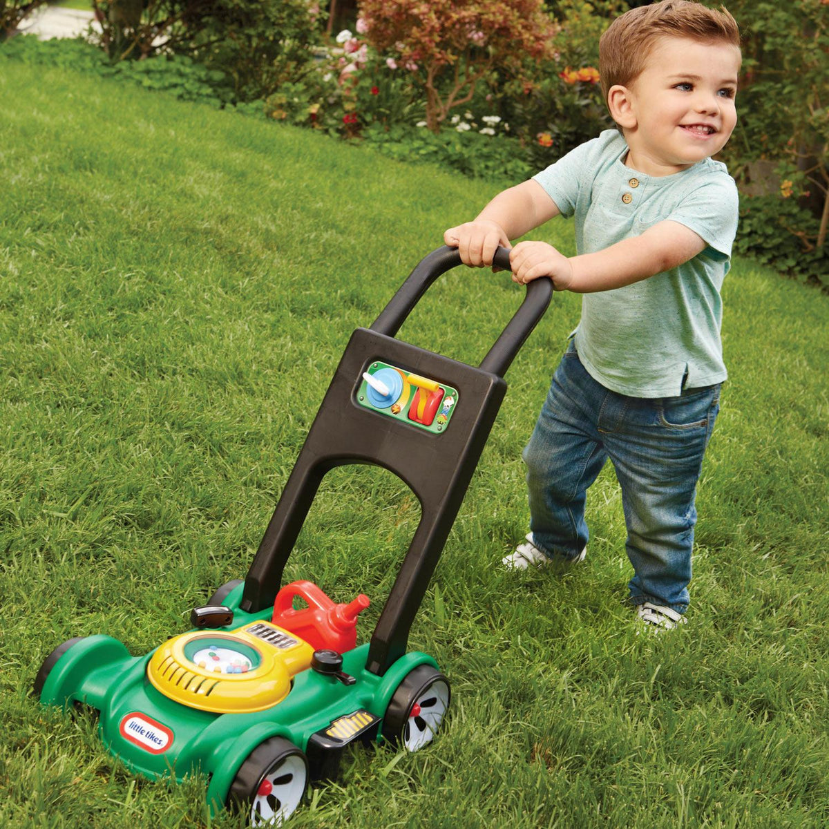 Little Tikes - Tondeuse a Gazon pour enfant - Nombreuses fonctions - Fonctionne sans piles - Des 18 mois