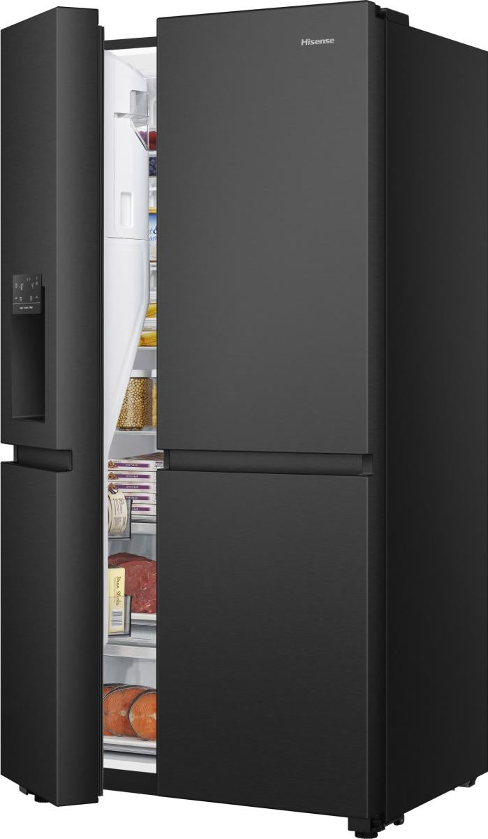 Réfrigérateur Américain - HISENSE - RS818N4TFC - 632 L - Classe C - 91 x 73 x 179 cm - Inox noir