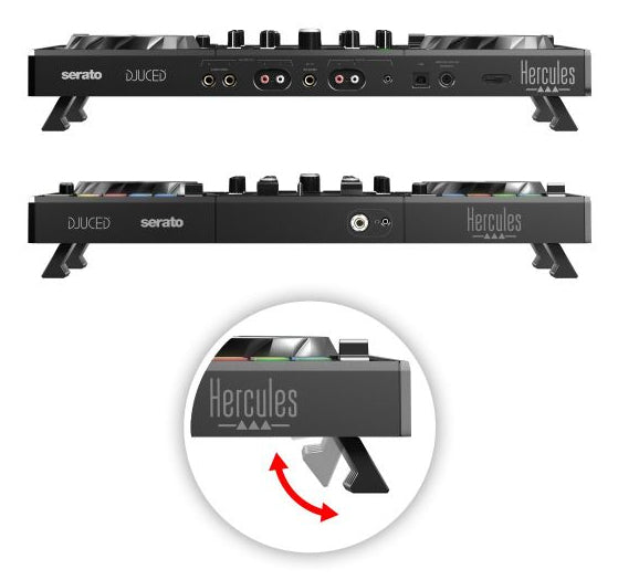 HERCULES DJCONTROL INPULSE 500 - Contrôleur DJ - Interface audio et mixeur hardware intégrés - 16 pads rétroéclaires (RGB) - Noir