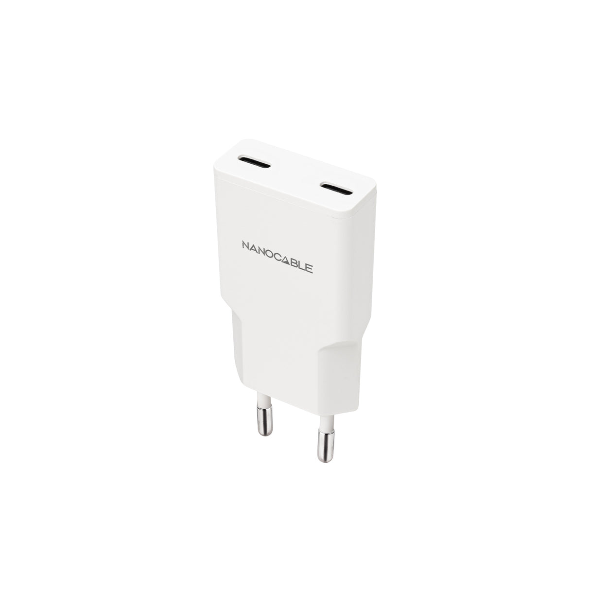 Chargeur secteur Nanocable 2x USB-C 30W (Blanc)
