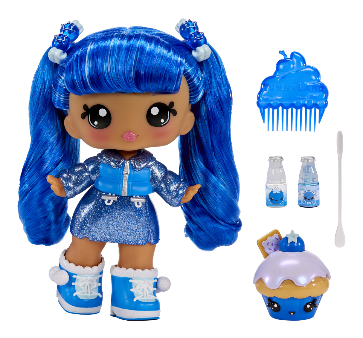Yummiland - Grande poupée 25 cm a coiffer et câliner - Animal de compagnie + baumes a levre parfumé - Rory - Des 4ans