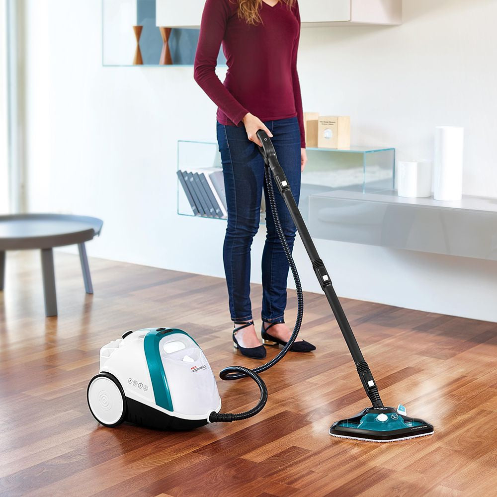 POLTI VAPORETTO SMART 100 T - Nettoyeur vapeur - autonomie illimitée - 4 BAR - 110g/min - 1500W - 9 accessoires - Turquoise