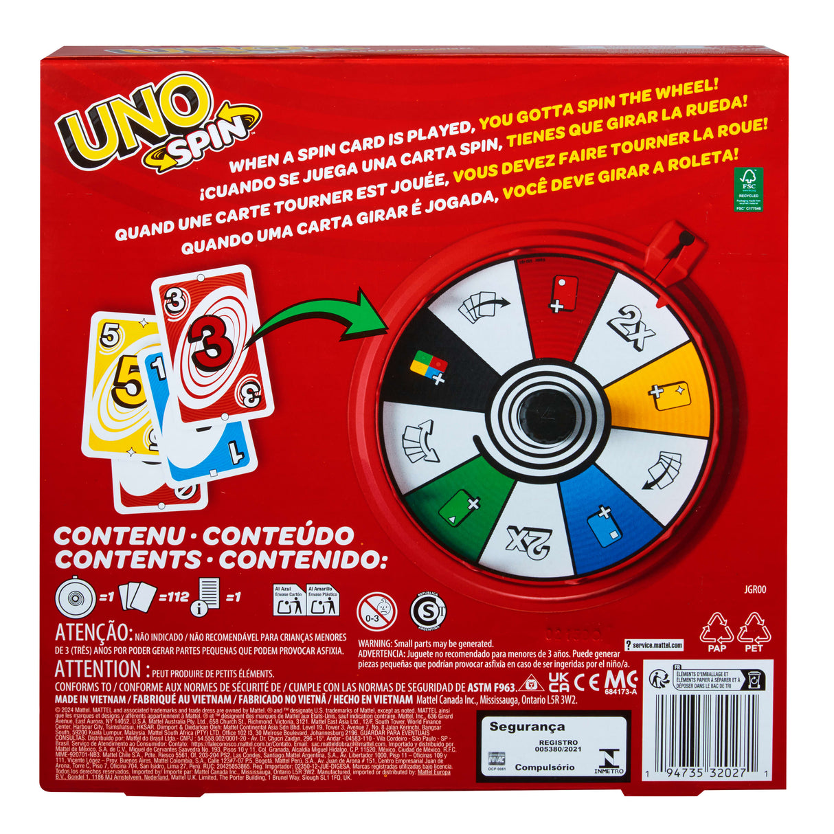 Jeu de cartes - MATTEL GAMES - UNO Wizz - Roue interactive - a partir de 7 ans - Mixte