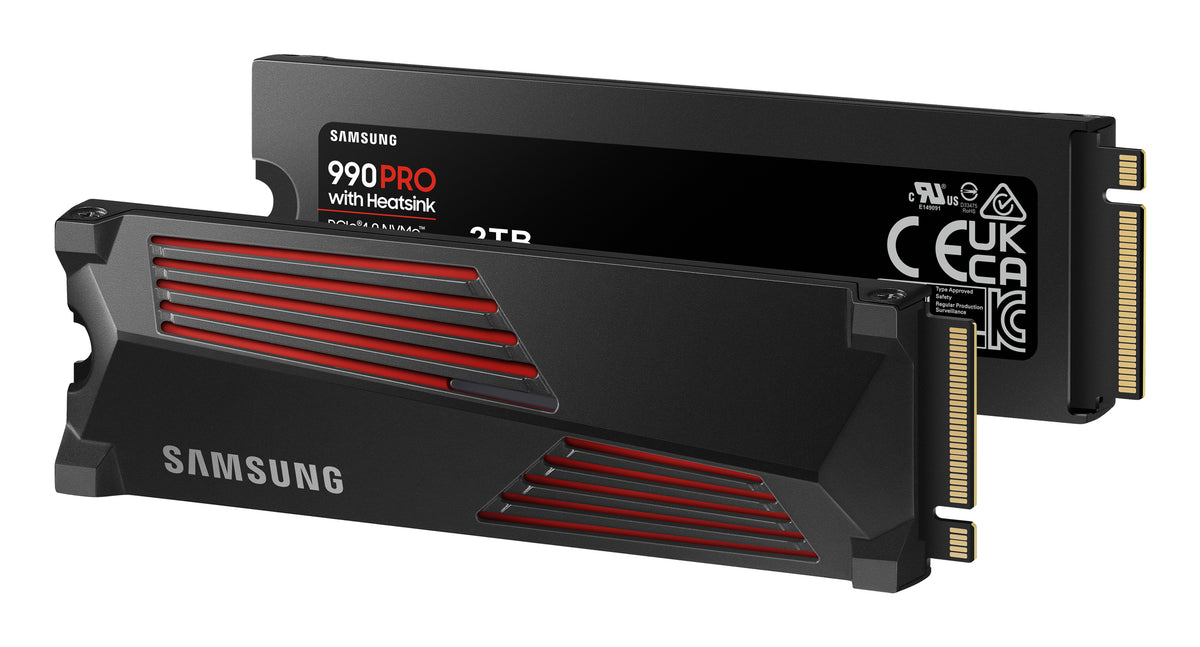 SAMSUNG - 990 PRO avec dissipateur- SSD Interne - 2 To - NVMe M.2 PCIe 4.0x4 - Vitesse lecture jusqu'a 7 450 Mo/s
