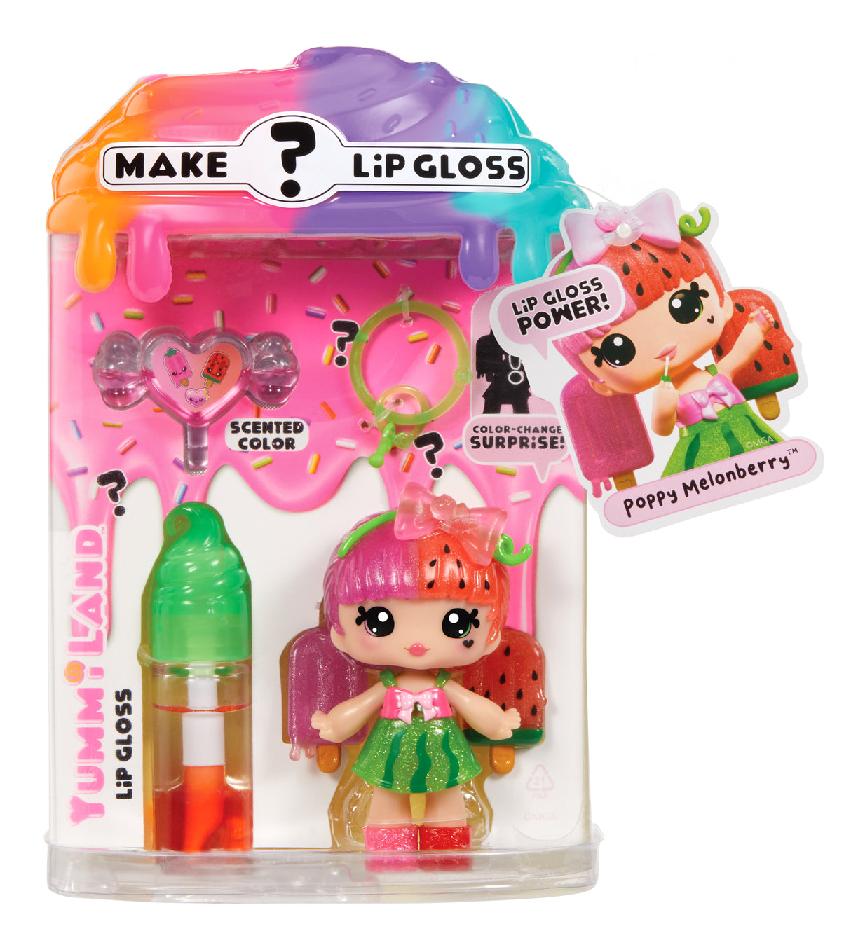 Yummiland Lip Gloss Doll - Color Change Combo - Poppy Melonberry
