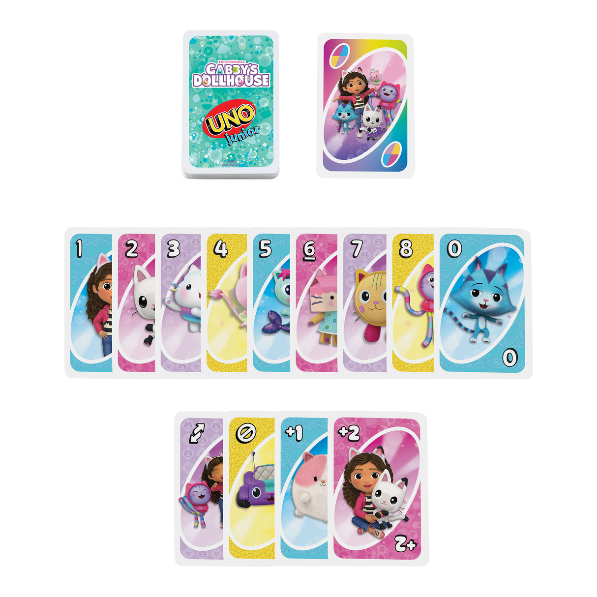 UNO Junior - Gabby et la maison Magique - Jeu De Cartes Enfants Et Parents - MATTEL GAMES - JLH17 - 7 ans et +