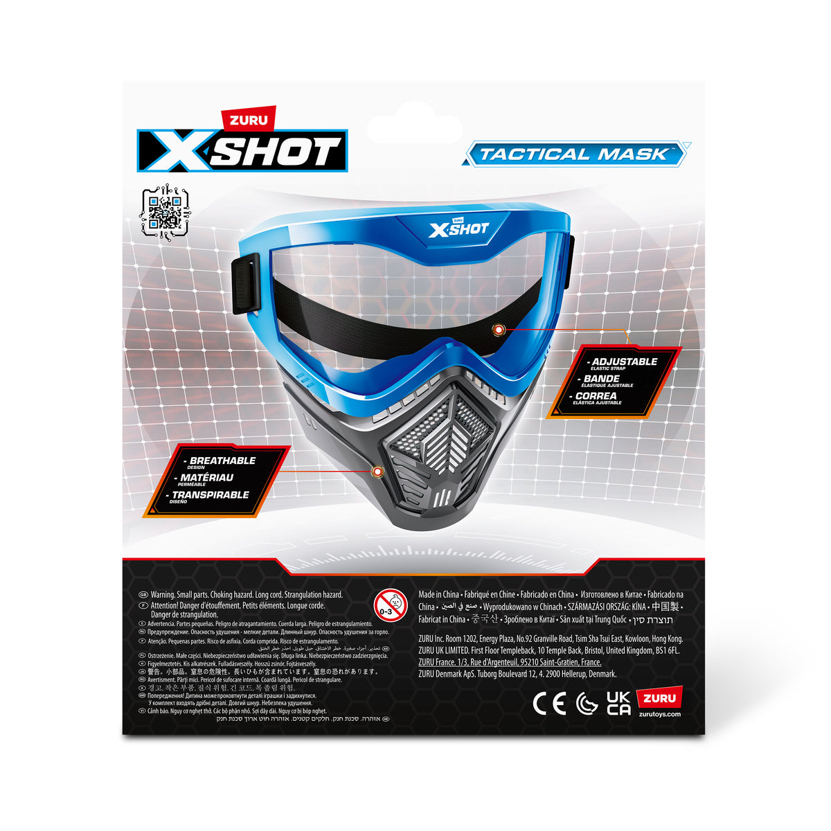 Accessoire - ZURU - X-SHOT Excel Blue Mask - Masque réglable - Design stylé - Ventilation intégrée