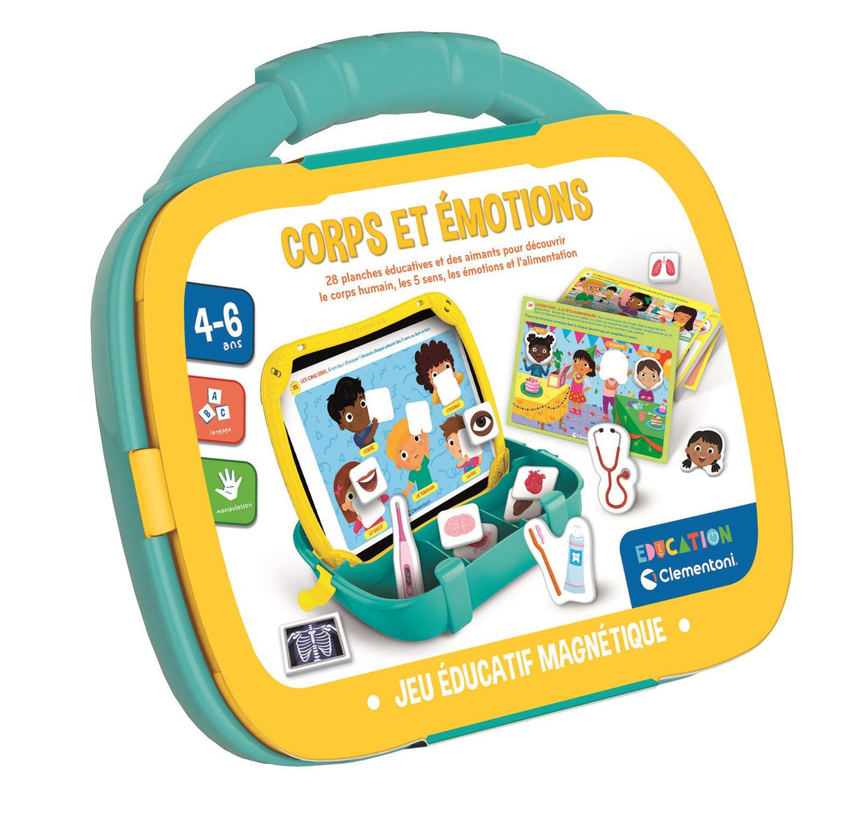 CLEMENTONI - Mallette magnétique - Corps et émotions - Apprentissage - Des 2 ans