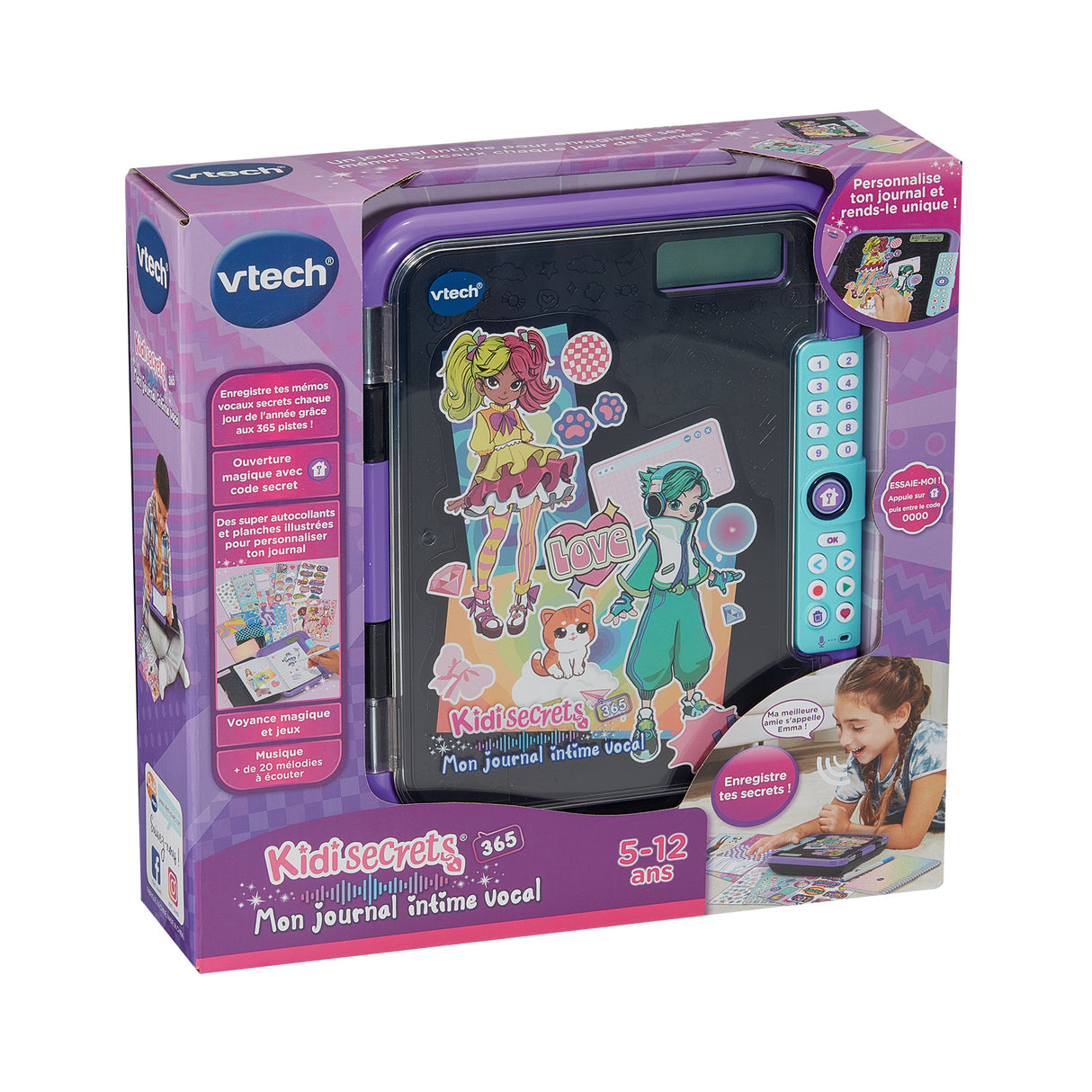 KIDISECRETS 365 - MON JOURNAL INTIME VOCAL (NOIR)