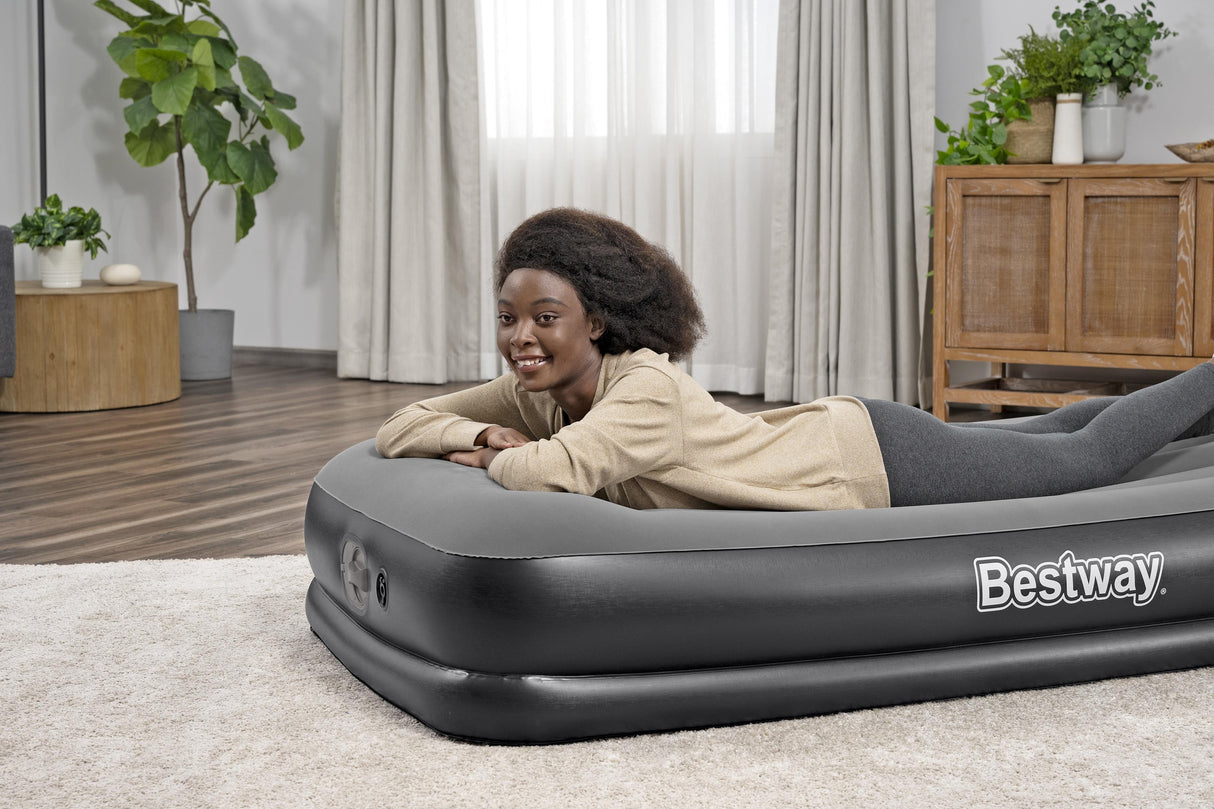 Matelas gonflable - BESTWAY - 671BT - Tritech Twin - 1 personne, pompe USB intégrée, 1,91 m x 97 cm x 36 cm