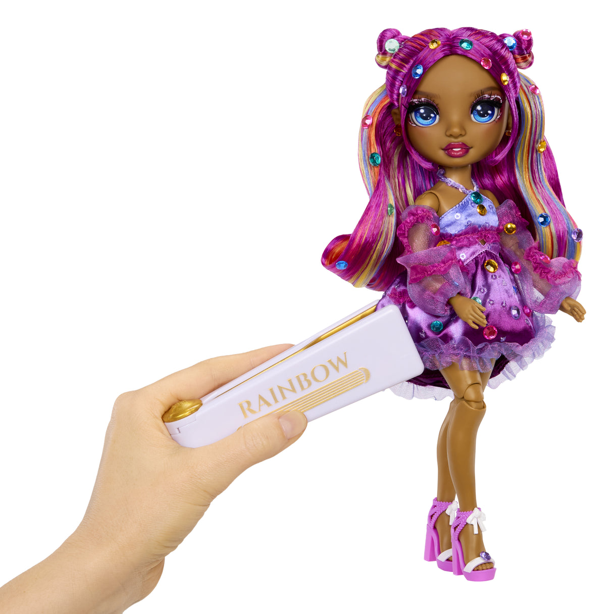 Rainbow High - Poupée Mannequin Be Dazzling - Noemie Violette - 28 cm - Pierres précieuses scintillantes et accessoires inclus