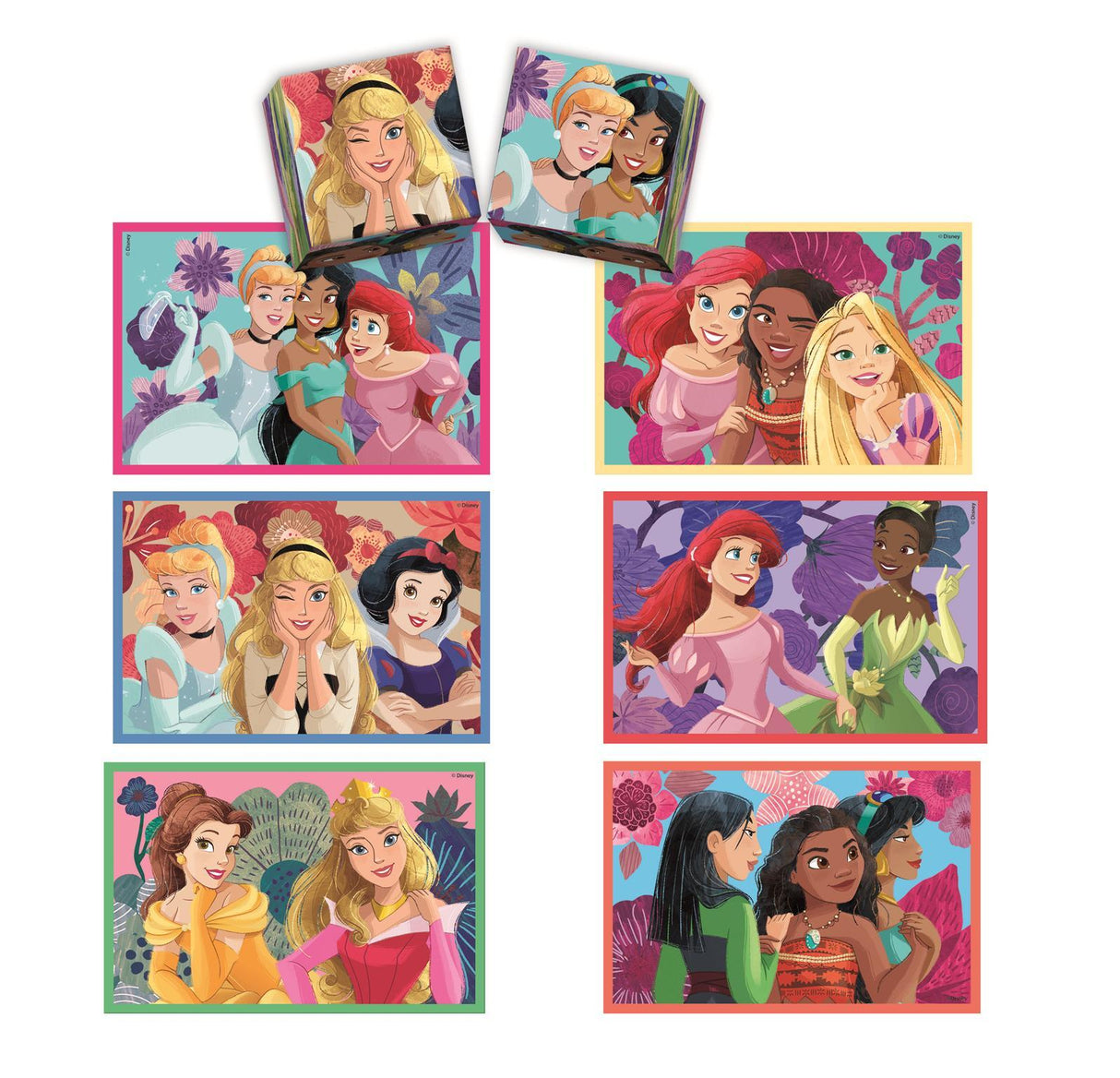 Clementoni - Edukit - Disney Princesses - Coffret apprentissage 4 en 1 - 2 puzzles, 1 mémo, 1 jeu de 6 cubes - Fabriqué en Italie