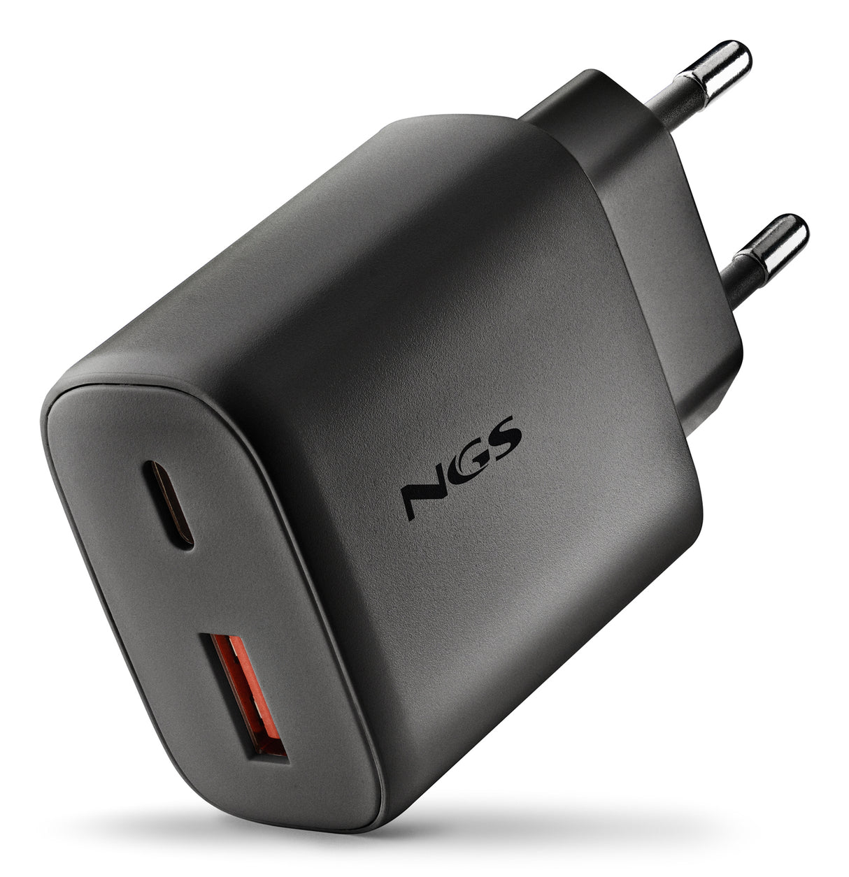 Chargeur secteur NGS Era 1x USB-C + 1x USB-A 45W (Noir)