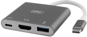 Adaptateur USB-C T'nB vers HDMI , 1x USB-A ,1x USB-C (Gris)