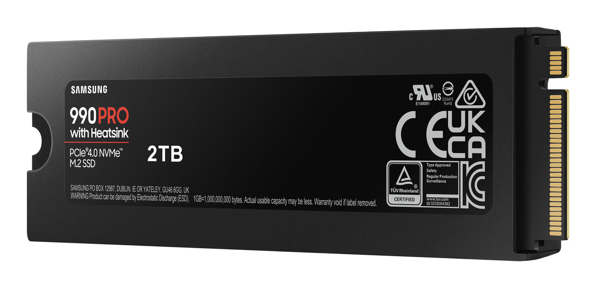 SAMSUNG - 990 PRO avec dissipateur- SSD Interne - 2 To - NVMe M.2 PCIe 4.0x4 - Vitesse lecture jusqu'a 7 450 Mo/s