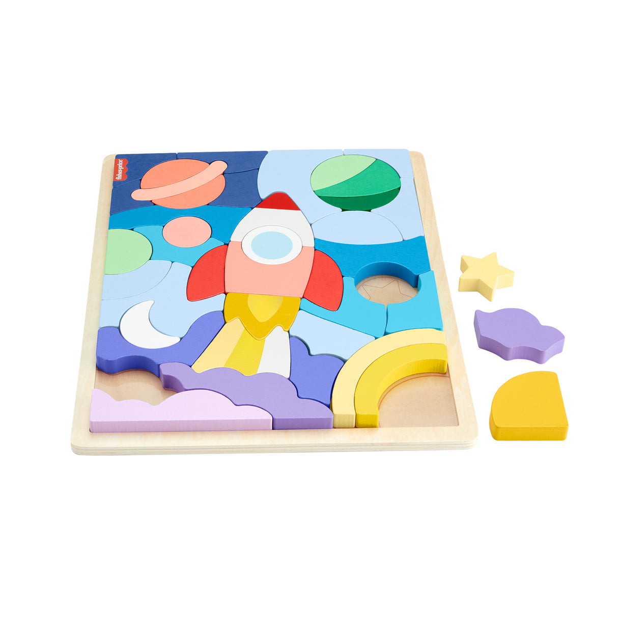 FISHER-PRICE Puzzle en Bois L'Espace-Puzzle 42 pieces pour les petits - Fisher-Price - HXY42