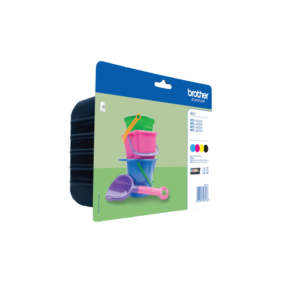 Pack 4 cartouches d'encre Brother LC221