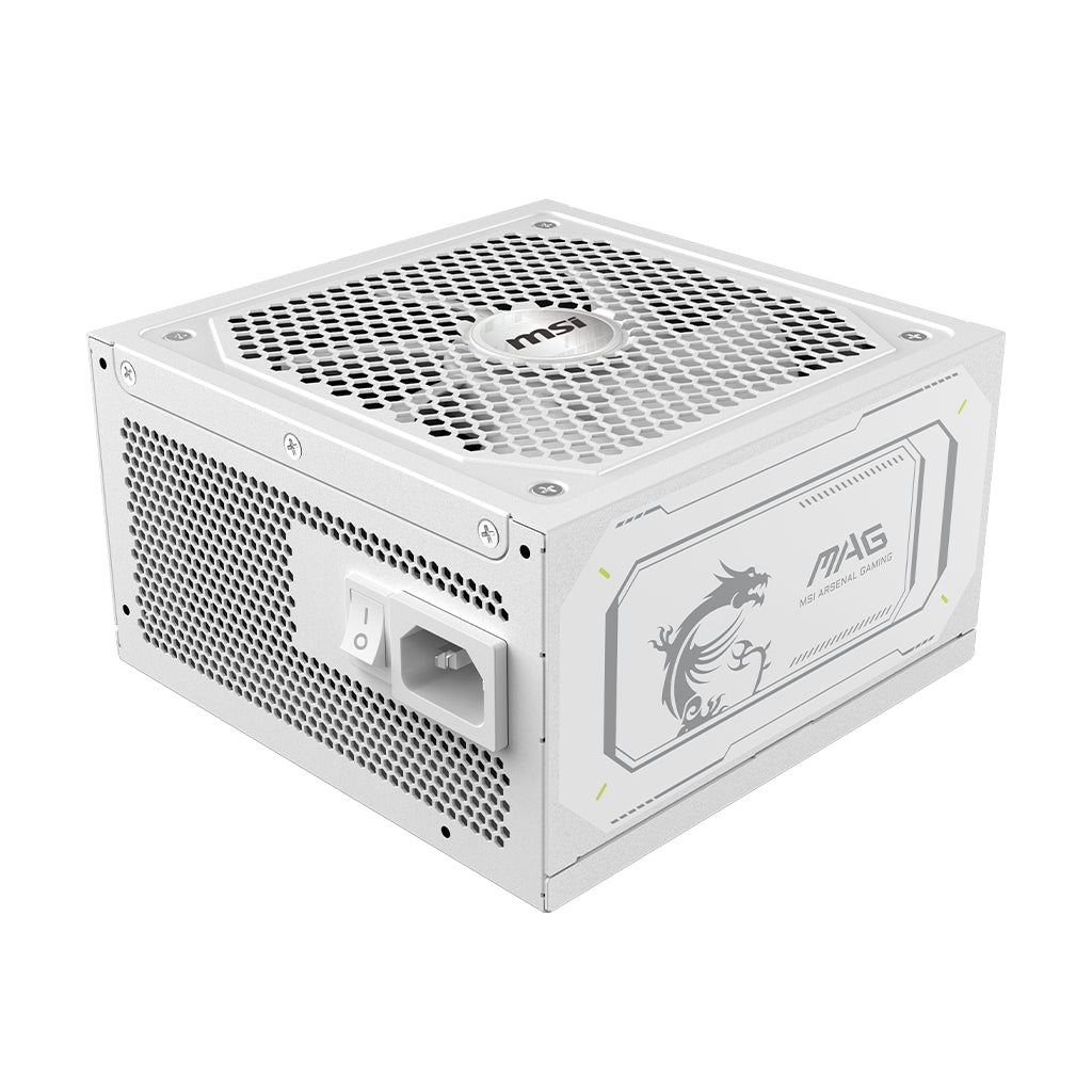 Bloc d'alimentation PC - MSI - MAG A1000GL - PCIe CEM 5.1 - 1000 W - Ventilateurs 135 mm - Blanc