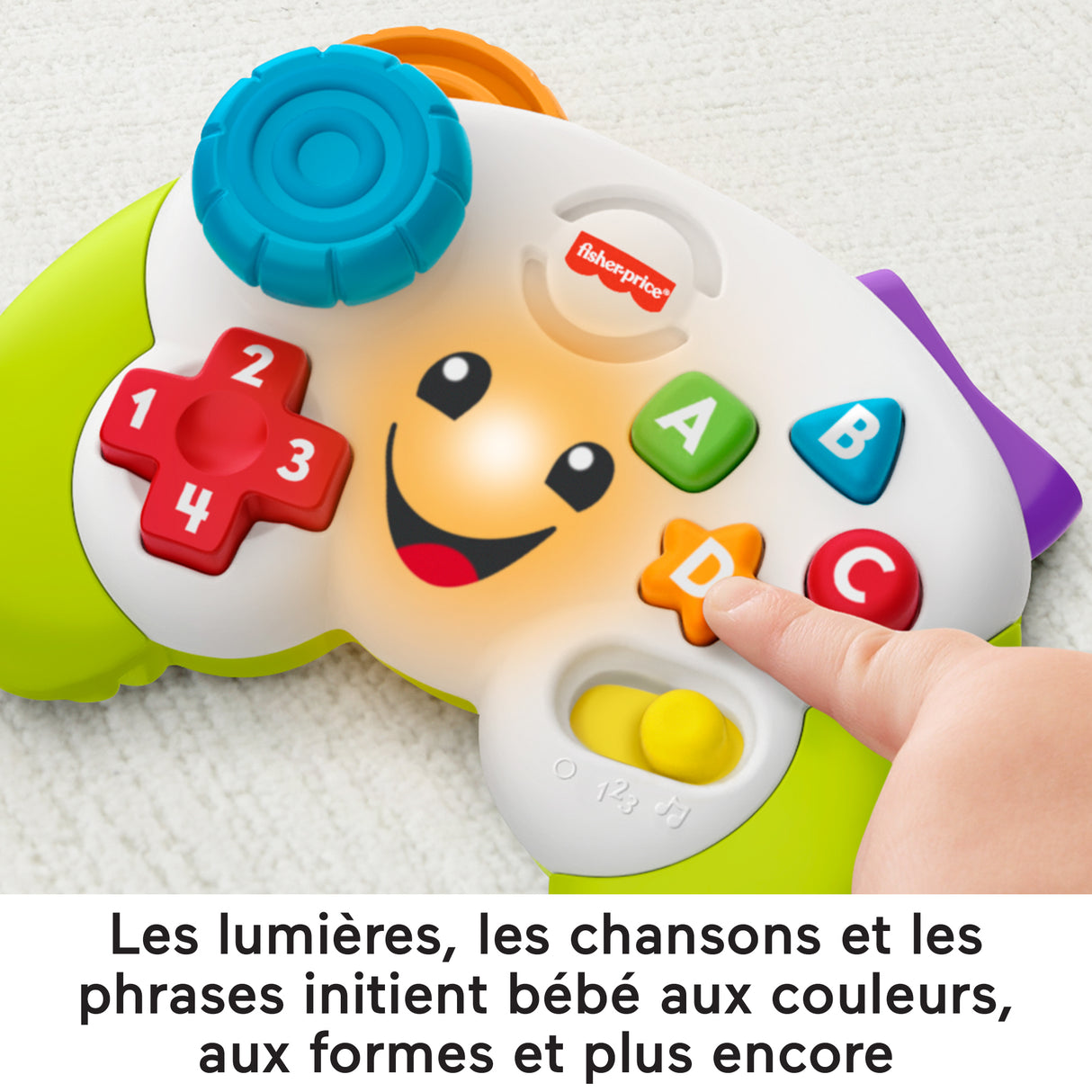 Fisher-Price-Manette de jeu et d'apprentissage Rires et Éveil HXB63