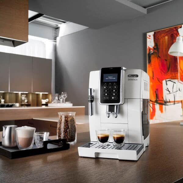 Machine expresso broyeur - De'Longhi - Dinamica - ECAM350.35.W - 6 recettes - Blanc