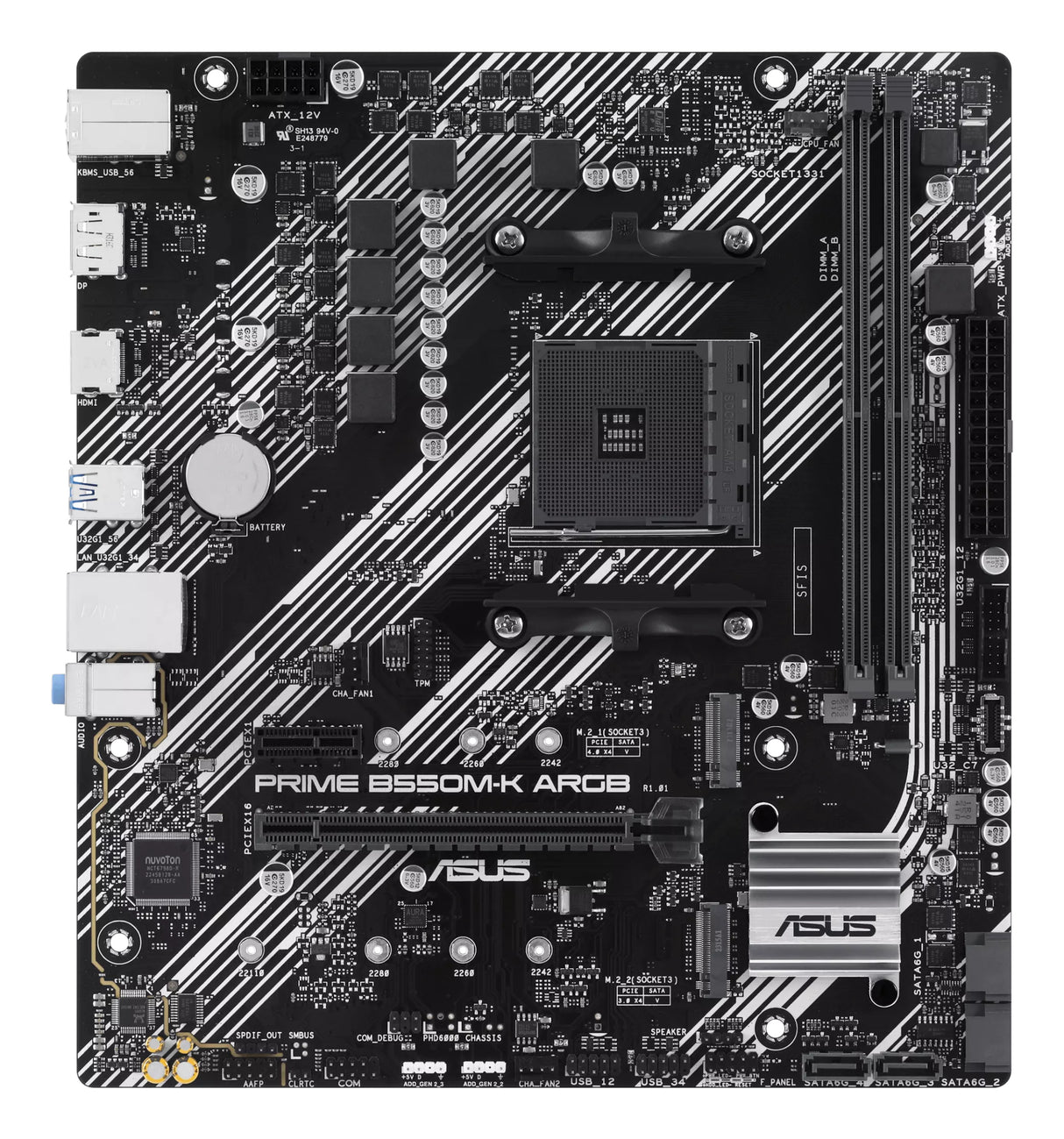 Carte mčre - ASUS - PRIME B550M-K ARGB - AMD B550 - Emplacement AM4 micro ATX