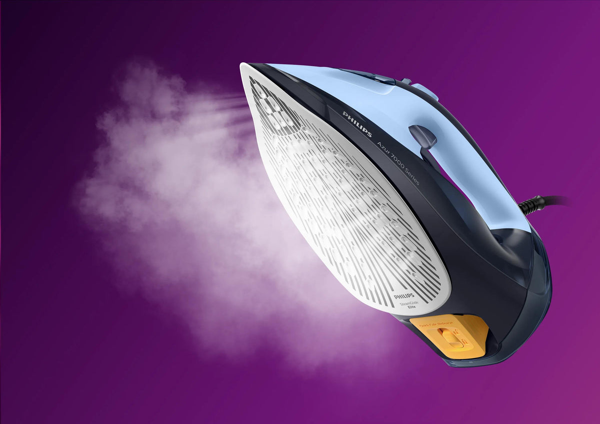 Fer a repasser vapeur - PHILIPS - DST7041/20 - A vapeur avec systeme Quick Calc - 50g/min vapeur continue - 2800W - Bleu