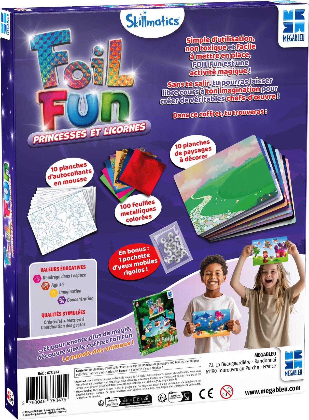 Activité créative - MEGABLEU - Foil Fun - Princesses et Licornes - Création d'oeuvres sans se salir