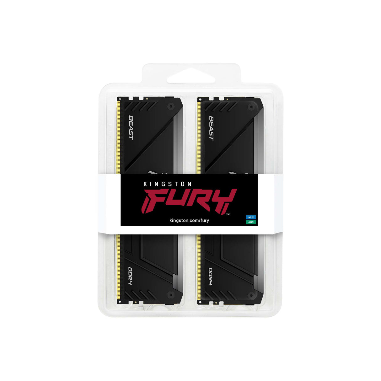 Mémoire RAM - KINGSTON - FURY Beast - RGB - 16 Go (2 x 8 Go) - DDR4 - 3600 MHz CL17 - (KF436C17BB2AK2/16)