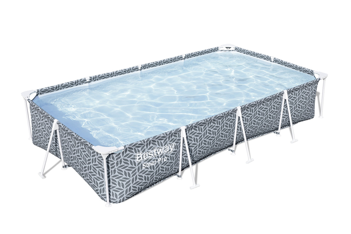 Piscine hors sol tubulaire BESTWAY - Steel Pro™ - 366 x 201 x 66 cm - Rectangulaire - décor graphique