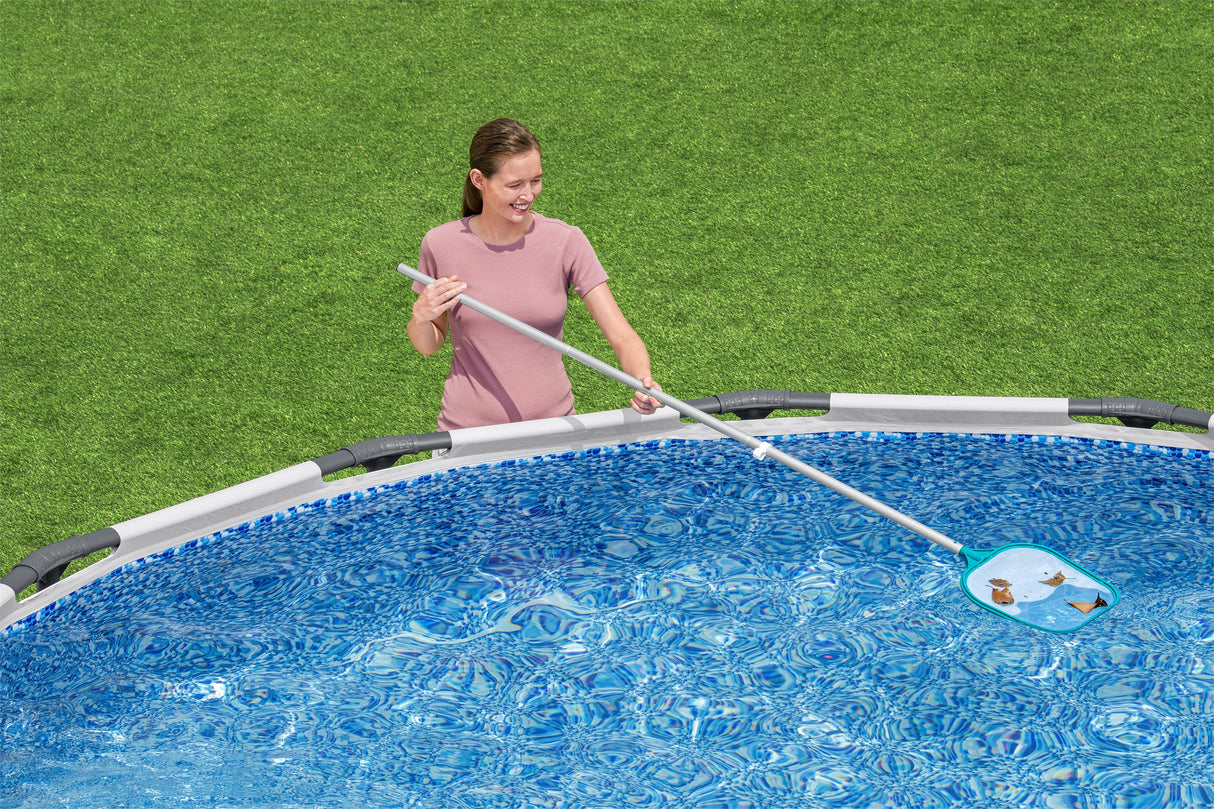 Kit de nettoyage piscine jusqu'a 3,96m - Bestway - Aquaclear - épuisette et tete d'aspirateur