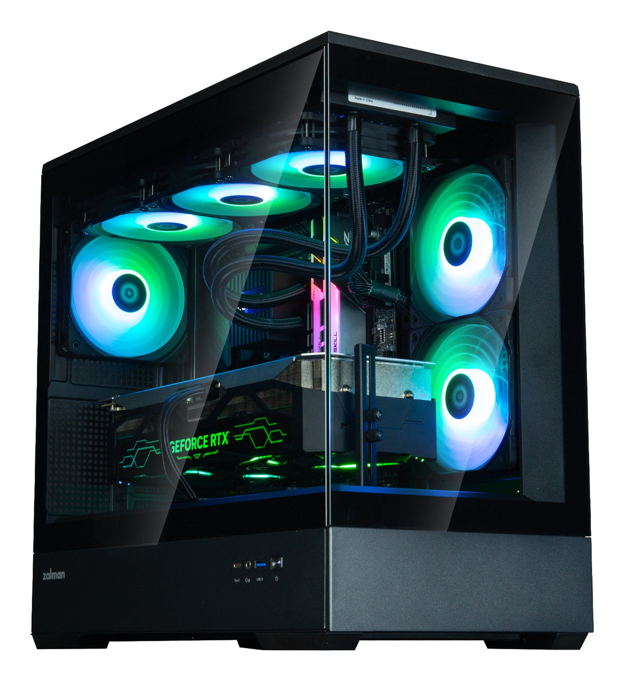 Boitier Mini Tour Micro ATX Zalman P30 V2 RGB avec panneaux vitrés (Noir)