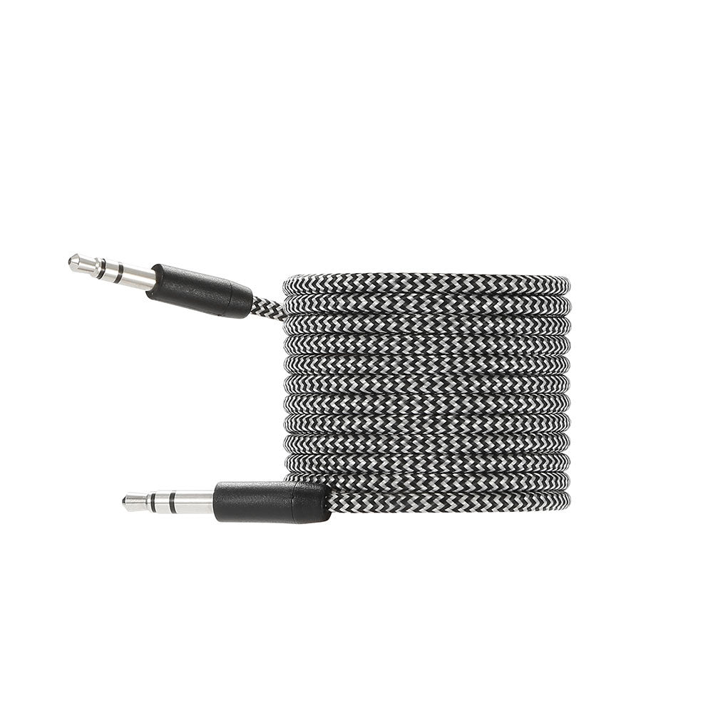 C ble Jack/Jack Nylon 1.50m tressé noir et blanc très résistant