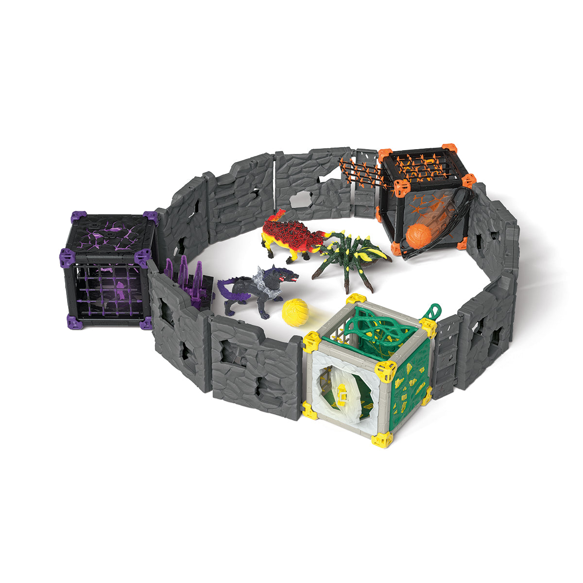 BattleCave Arena: Lave vs Ténebres, arene de combat pour figurines Eldrador, SCHLEICH 42673 Eldrador Creatures, des 7 ans