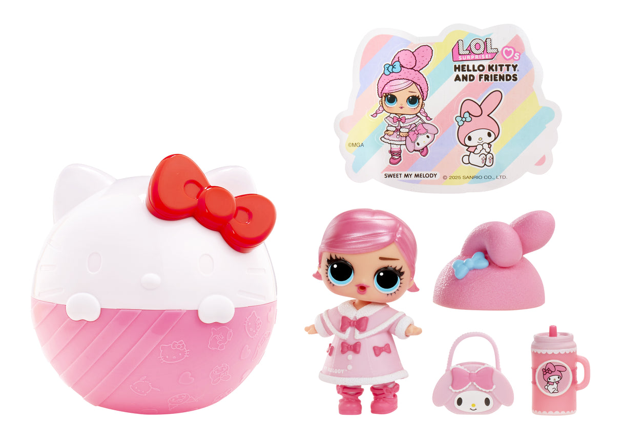 L.O.L. Surprise! - Loves Hello Kitty and Friends - 1 Poupée, Tenues et Accessoires, Emballage Opaque, 8 Poupées a collectionner