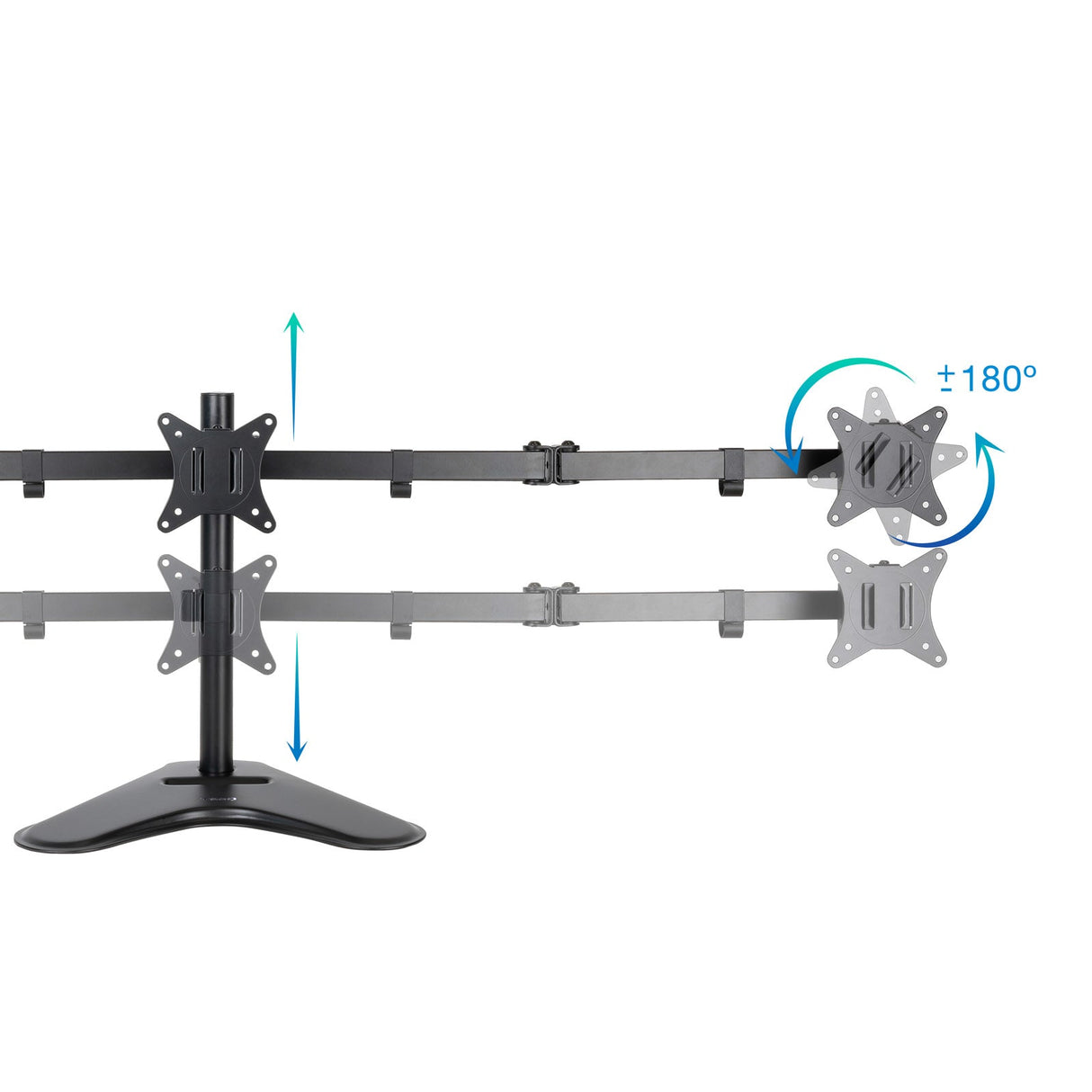 Support triple-écran é poser Tooq DB1704TN 13"-27" (7kg max) (Noir)