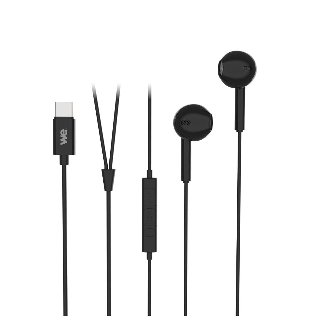 Ecouteurs filaire WE semi-intra avec connecteur USB-C , c ble 1,20 m., bo tier d