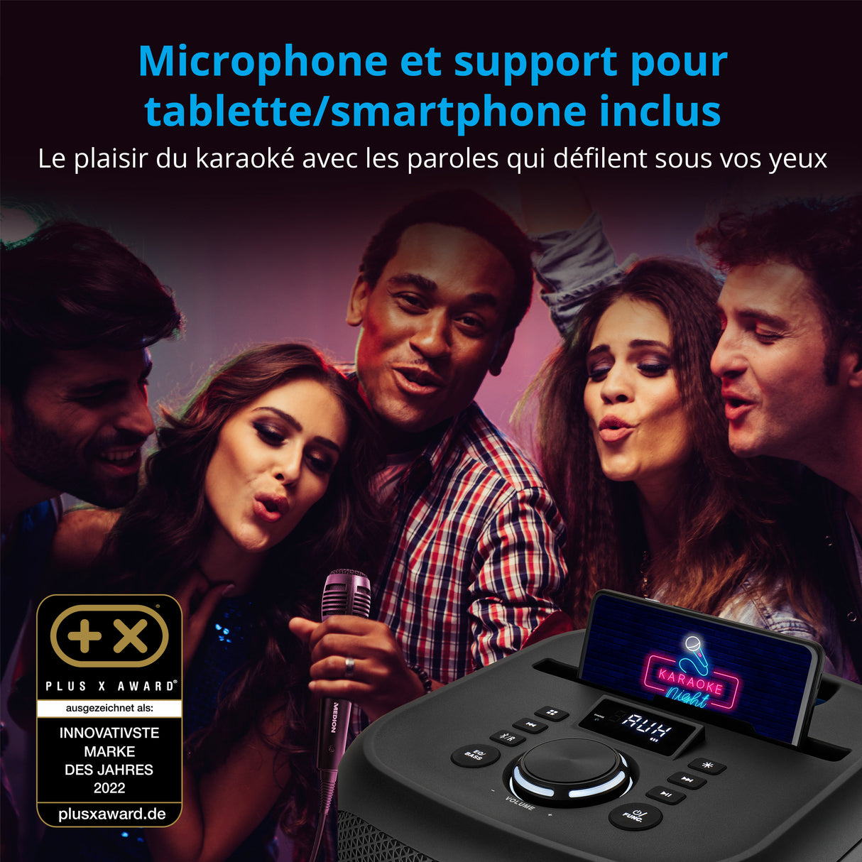 Enceinte - MEDION - Compact - 50W RMS - Anneau LED multicolore