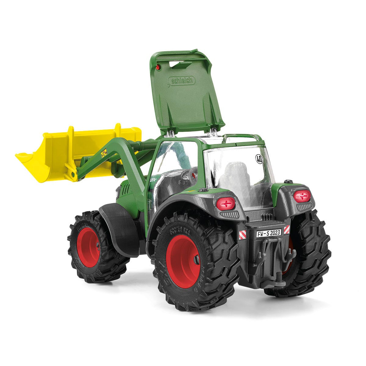 Tracteur et remorque, Coffre schleich avec 1 tracteur, 1 rremorque, 1 figurine humaine articulée, 1 figurine chien, pour enfants