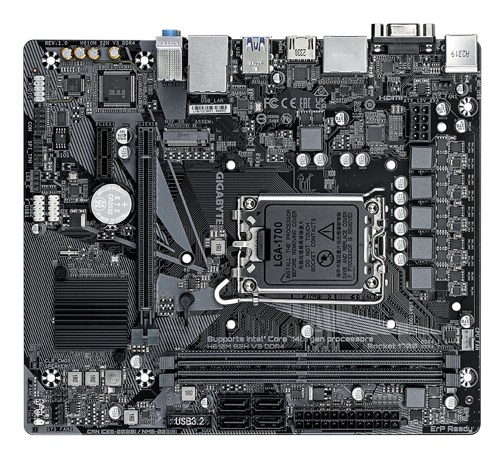 Carte mere - GIGABYTE - H610M S2H V3 DDR4 - Format Micro-ATX - Chipset Intel H610 - DDR4