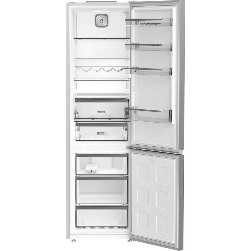 Réfrigérateur combiné - WHIRLPOOL - WHK26402XP4E - 355 L - Dual NoFrost - 6e sens - Porte bouteille - 203.5x59.5x66.3 - Inox