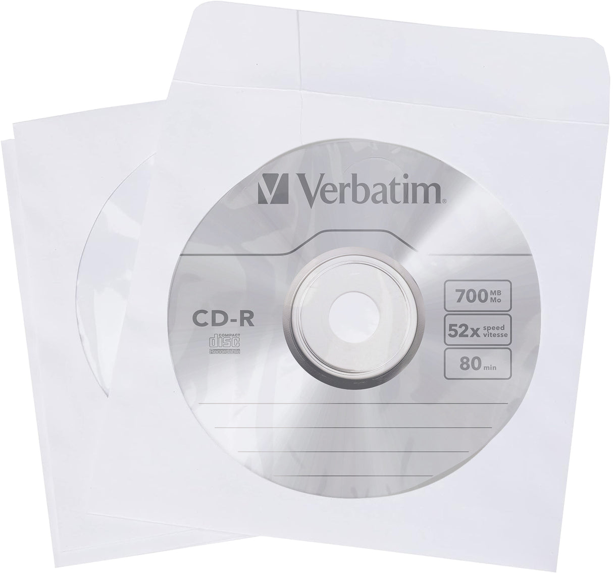 Boite Verbatim de 100 pochettes papier pour CD/DVD