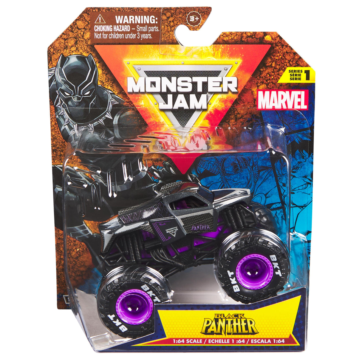 SPINMASTER Monster Jam - Véhicule Marvel Monster Truck die cast - Roues souples, suspensions - Modele aléatoire - Des 3 ans