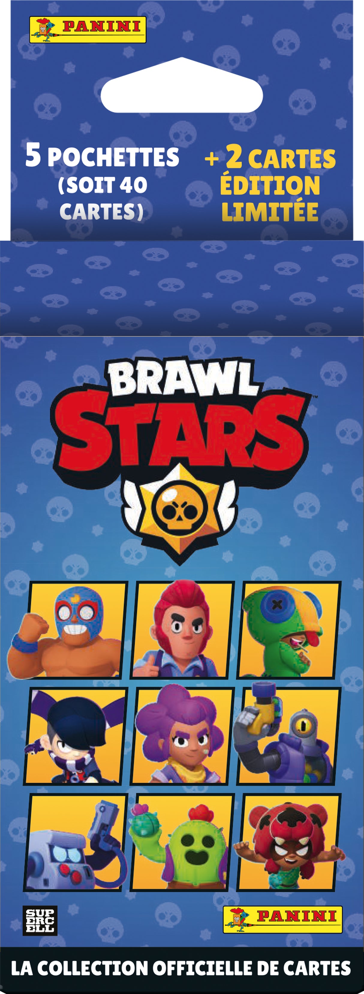 Blister - PANINI - BRAWL STARS TC - 5 pochettes - 2 cartes édition limitée - 40 cartes
