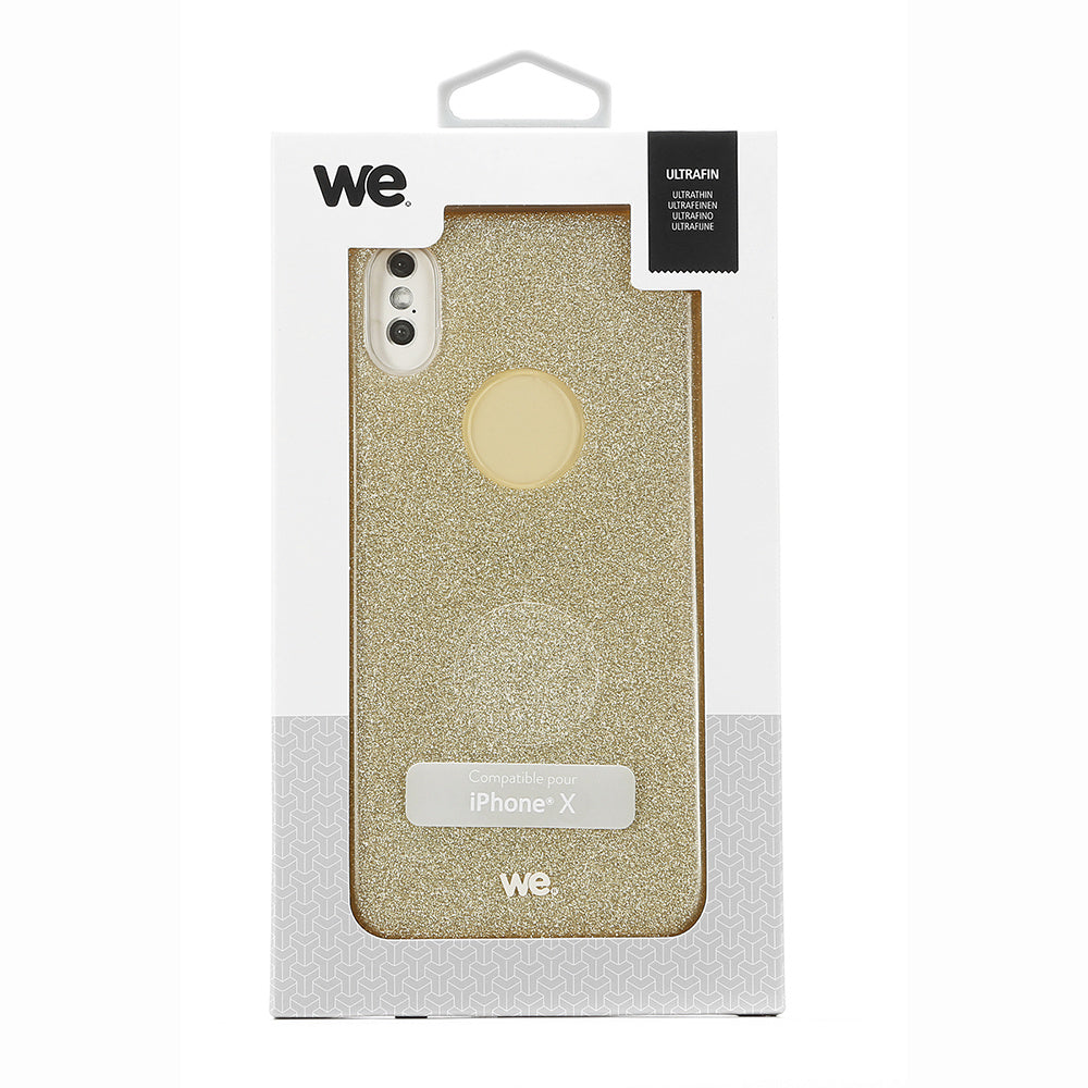 We coque de protection PAILLETTES APPLE IPHONE X Or