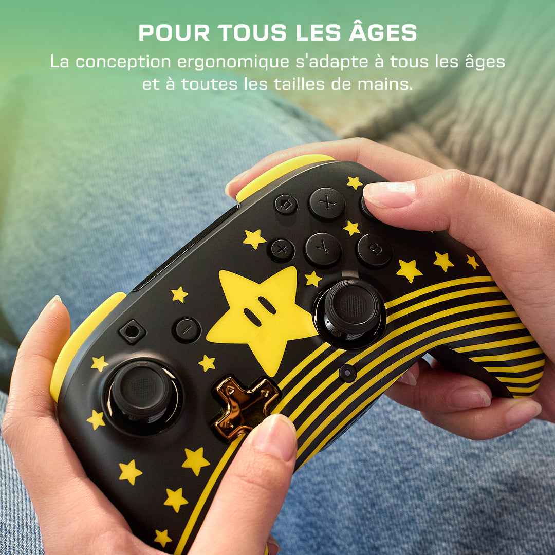 Manette gaming sans fil pour Nintendo Switch™ - TURTLE BEACH - TBC-8101-75 - Rematch™ Super Mario Star