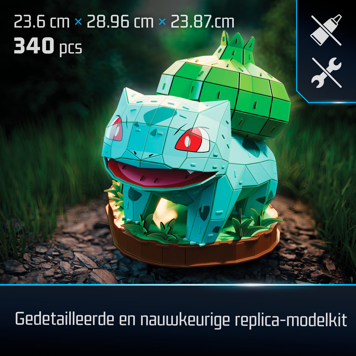 4D Build - Puzzle 3D - Bulbizarre Pokémon - 195 pieces - 24cm - des 12 ans