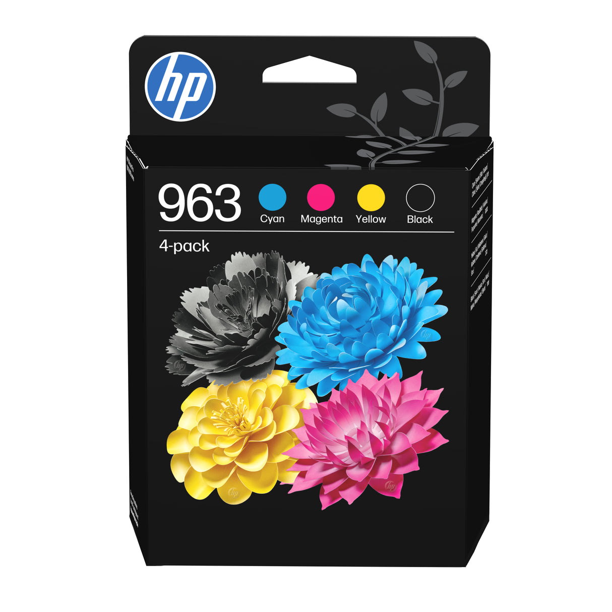 HP 963 Pack de 4 cartouches d'encre noire, cyan, jaune et magenta authentiques (6ZC70AE) pour HP OfficeJet Pro 9010 / 9020 series