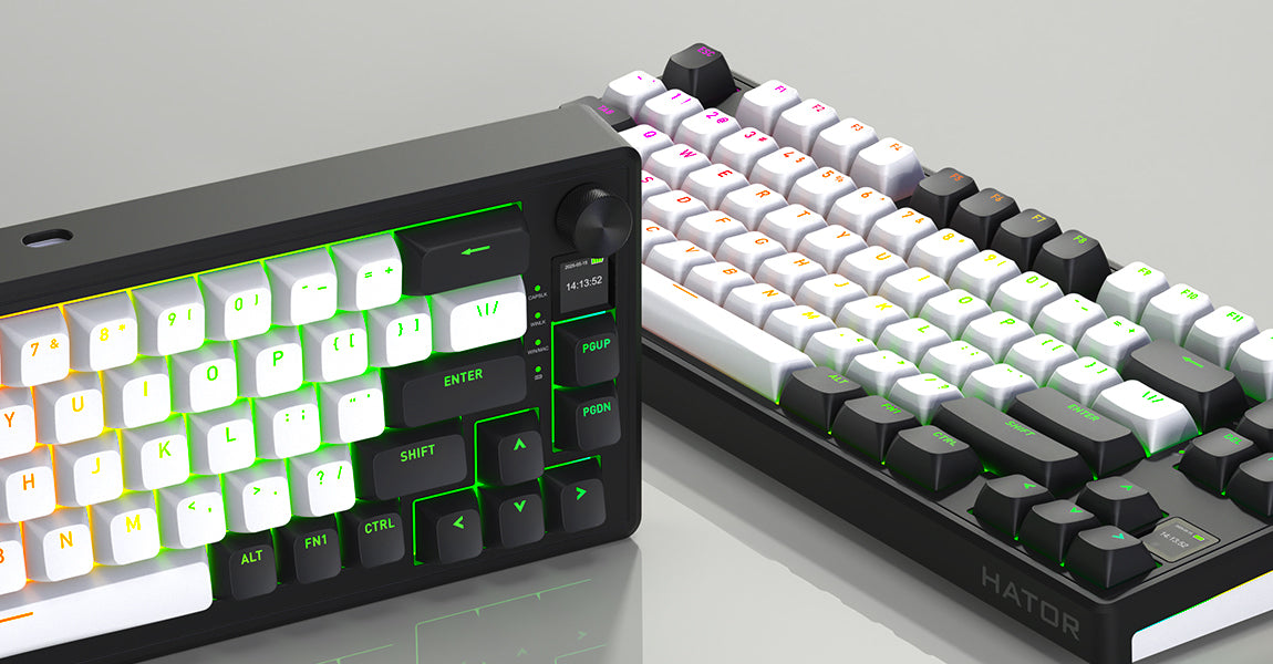 Clavier Gamer sans fil magnétique (Hator Aurum Linear) Hator Skyfall 65 Mag Ultima 8K TKL RGB (Noir)
