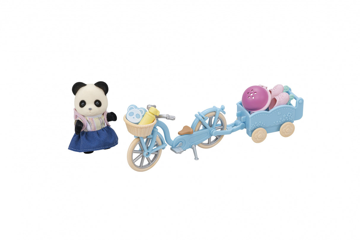 La fille panda, son vélo et sa remorque - Sylvanian Families - 5652